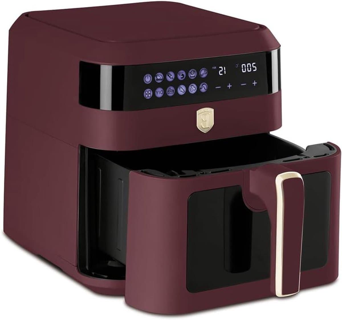Digitale Heteluchtfriteuse - Airfryer Frituurpan - Gezond Eten Bereiden - Grote Capaciteit - 63 Liter - Bordeaux — afbeelding 1