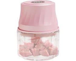Mini Keukenmachine - Groente Hakker - Maaltijd Voorbereiding - Draadloos Oplaadbaar - 350ml - Roze