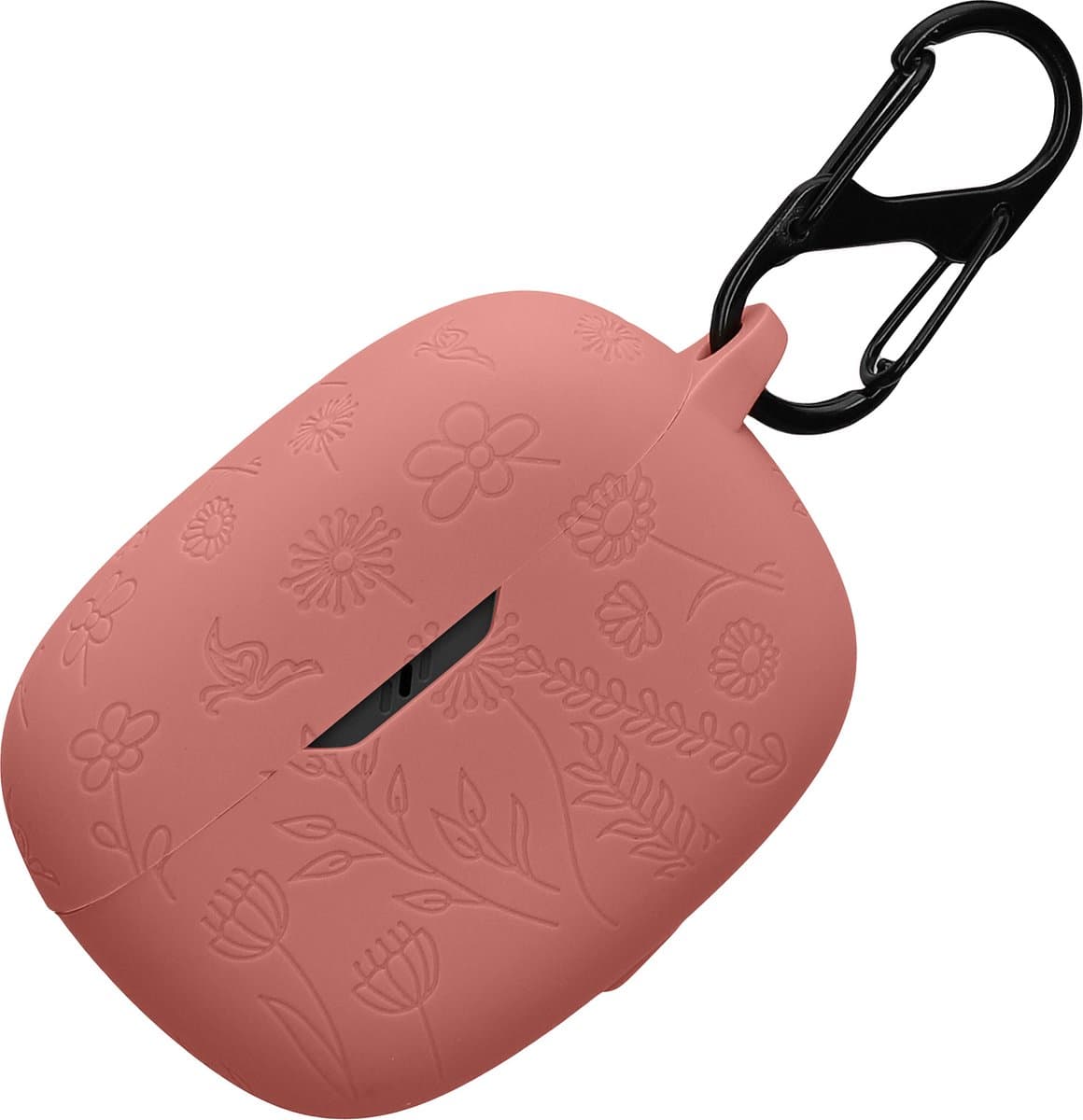 kwmobile case voor draadloze oordopjes geschikt voor JBL Wave Beam / Beam 2 / Wave 200TWS hoes - Siliconen beschermhoes - Gestanst patroon design in donkerroze — afbeelding 1