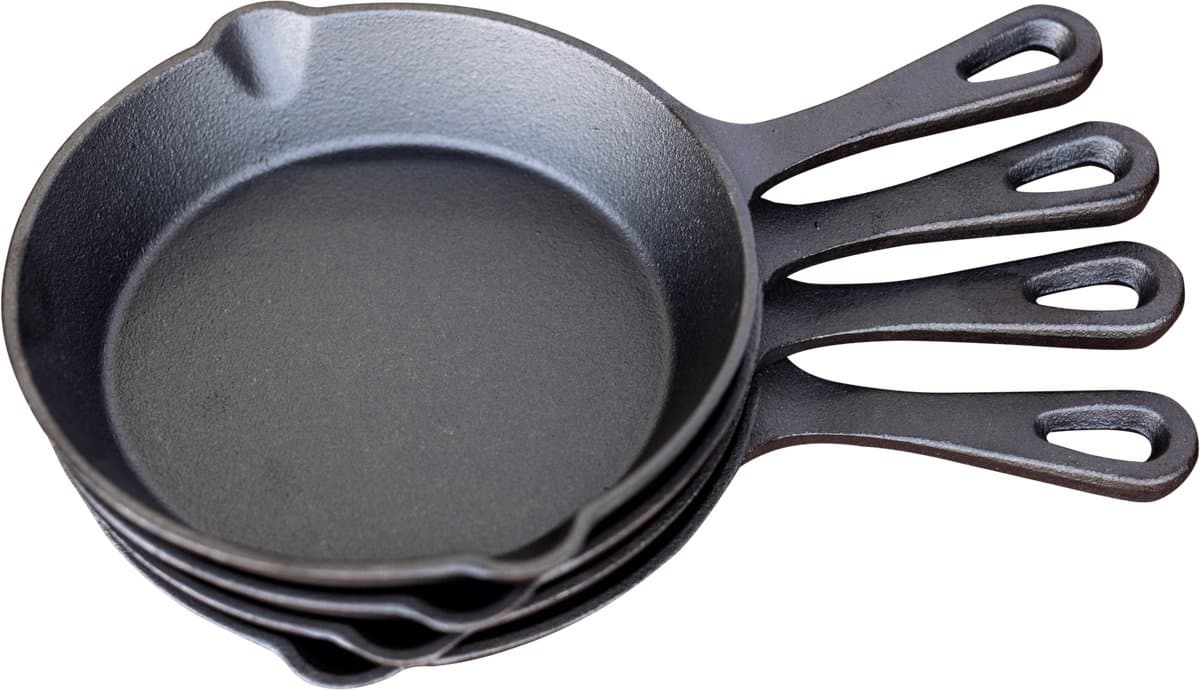 Keij Kamado Gietijzeren pan set 4 stuks — afbeelding 1