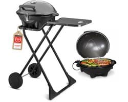 TZS First Austria Elektrische BBQ XXL - met Grillplaat - 2400 W - Grilloppervlak 44 x 33.5cm - Zwart