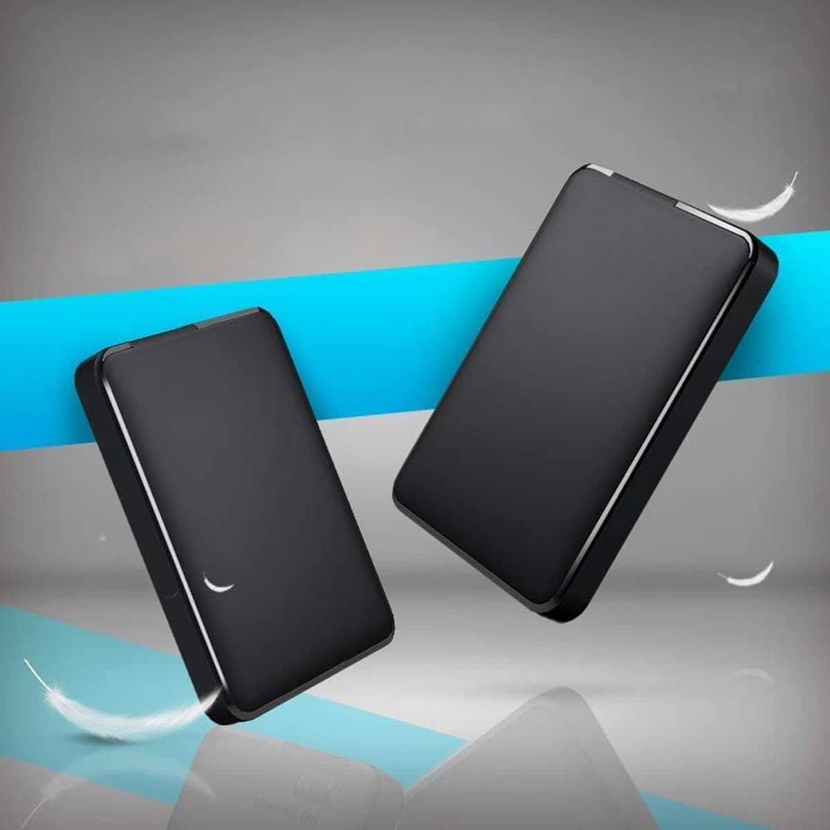 Draagbare Externe Schijf - Mobiele Opslag - Back-up Gegevens - Ultra Slanke Vorm - 5TB Capaciteit - Mat Zwart — afbeelding 1