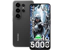 Smartphone Blackview WAVE 10 - 32 GB RAM + 128 GB ROM - Android 16 - 6,88 in - 5000mAh - 4G Dual SIM - 32 MP AI-camera - WiFi 5 - GPS - OTG - Zwart
