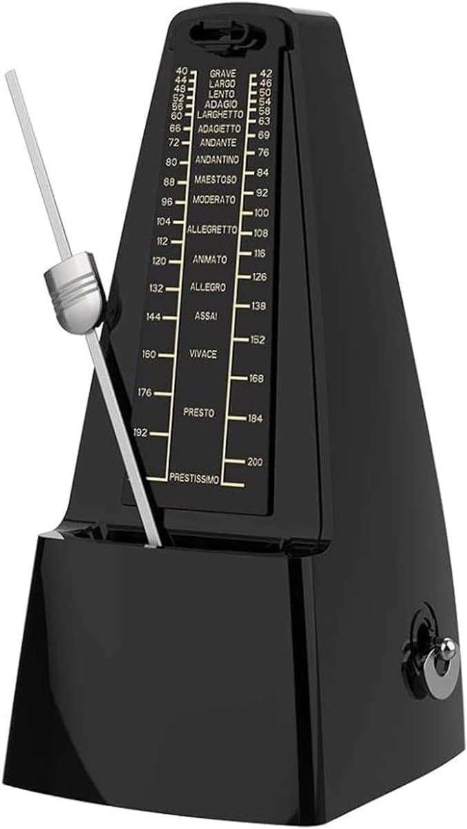 Mechanisch Metronoom Zwart - Hard Geluid Voor Piano - Drum - Viool - Gitaar — afbeelding 1