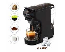 HiBREW H1A 4-in-1 Koffiecupmachine – Voor Nespresso, Dolce Gusto, ESE & gemalen koffie – Compact & Energiezuinig – Zwart