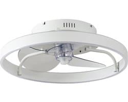 QAZQA maddy - Dimbare LED Plafondventilator met Verlichting | Lamp en Afstandsbediening - 1 lichts - Ø 50 cm - Wit - Woonkamer | Slaapkamer | Keuken