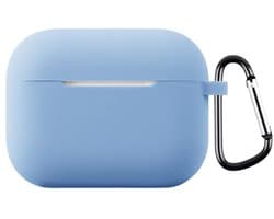 Telestore - hoesje geschikt voor AirPods Pro 3 soft case cover - licht blauw - TPU hoesje Beschermhoes - AirPods Pro 3 Cover - AirPods Pro 3 hoesje - Geschikt voor Apple AirPods Pro 3 - gel hoesje met sleutelhanger