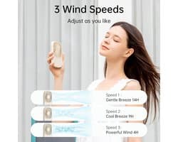 Mini Ventilator met 3 Snelheden - USB Oplaadbare Draagbare Zakventilator voor Kinderen en Volwassenen