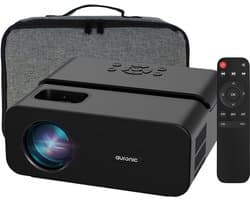Auronic Beamer 10.000 Lumen - WiFi - 1080P Full HD - Streamen vanaf je telefoon - Smart Mini Beamer - HDMI-kabel - Afstandsbediening en Projectiescherm - Zwart