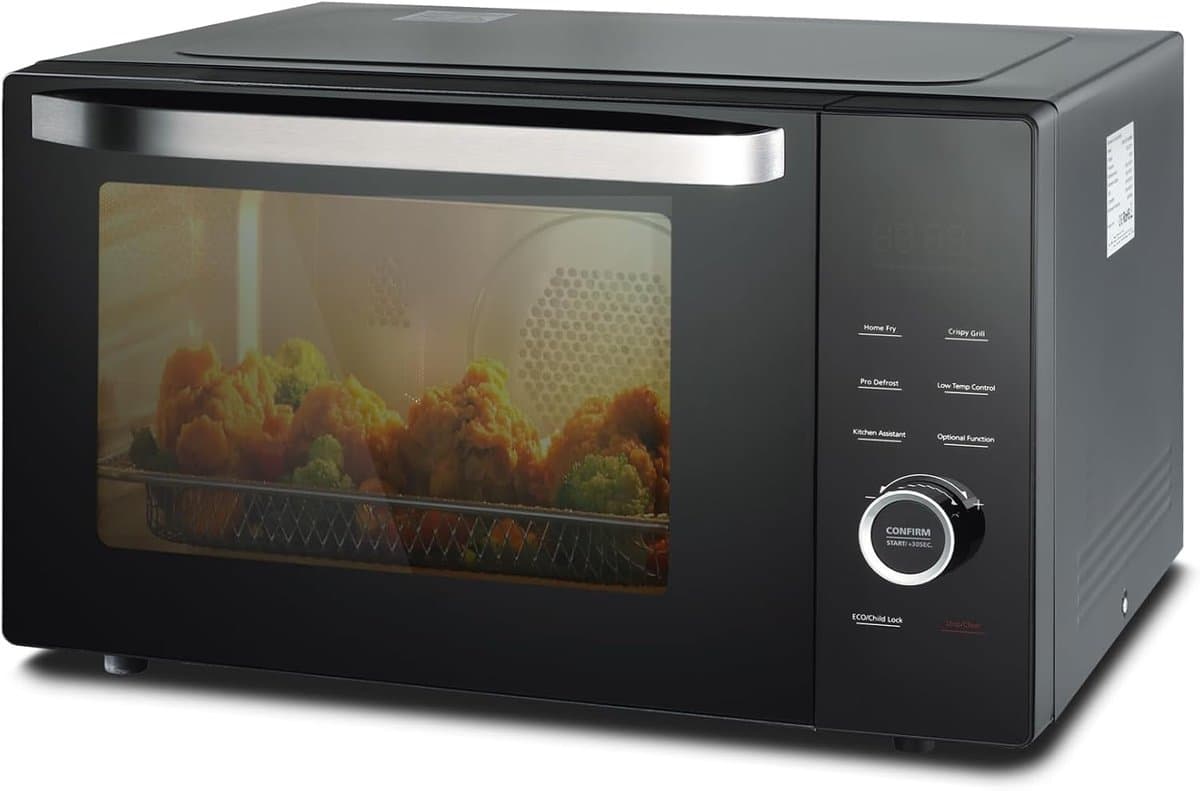 34 Liter 8-in-1 Magnetron met Grill en Hete Luchtfunctie - Multifunctionele Combimagnetron voor Gezond Koken en Snel Koken — afbeelding 1