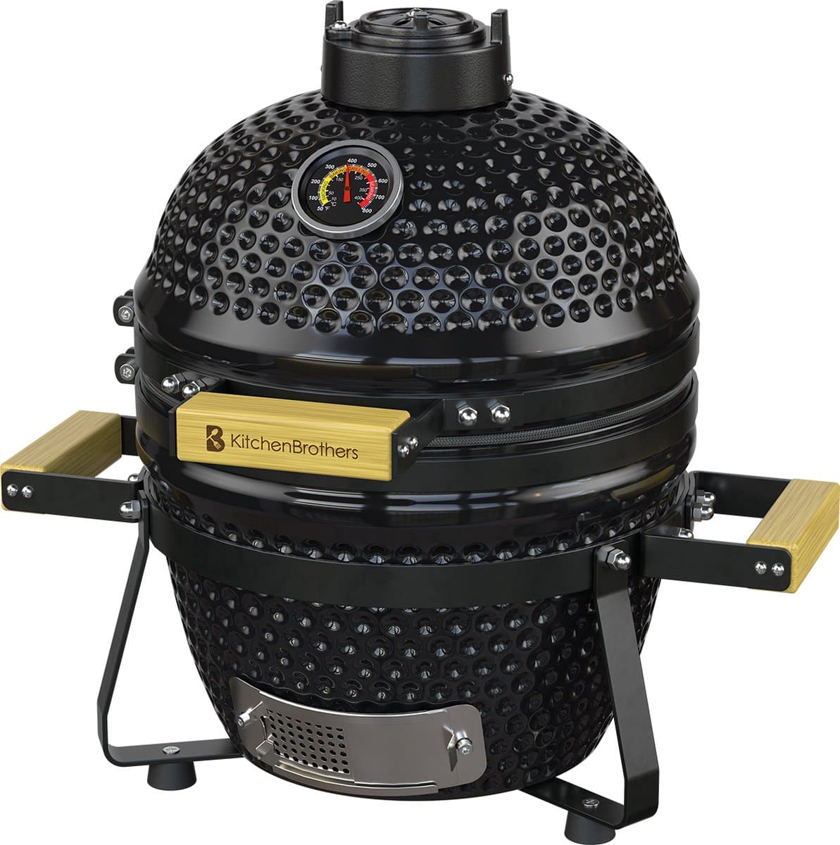 KitchenBrothers Kamado BBQ - 13 Inch Houtskool Barbecue - 27⌀ cm - PFAS-vrij - Deluxe Set - Egg BBQ met Accessoires inclusief Hoes - Zwart — afbeelding 1