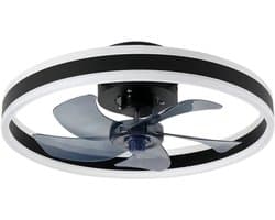 Nivard Plafondventilator - Met Verlichting - Plafond Ventilator - Met Lamp - Plafonniere Met Ventilator - Met Licht - Zwart - 50cm