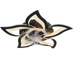Bovista Plafondventilator - Met Verlichting - Plafond Ventilator - Met Lamp - Plafonniere Met Ventilator - Met Licht - Zwart