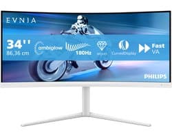 Philips Evnia 34M2C5501A - QHD Curved Ultrawide Gaming Monitor - Ambiglow - 180Hz - 34 inch — afbeelding 1