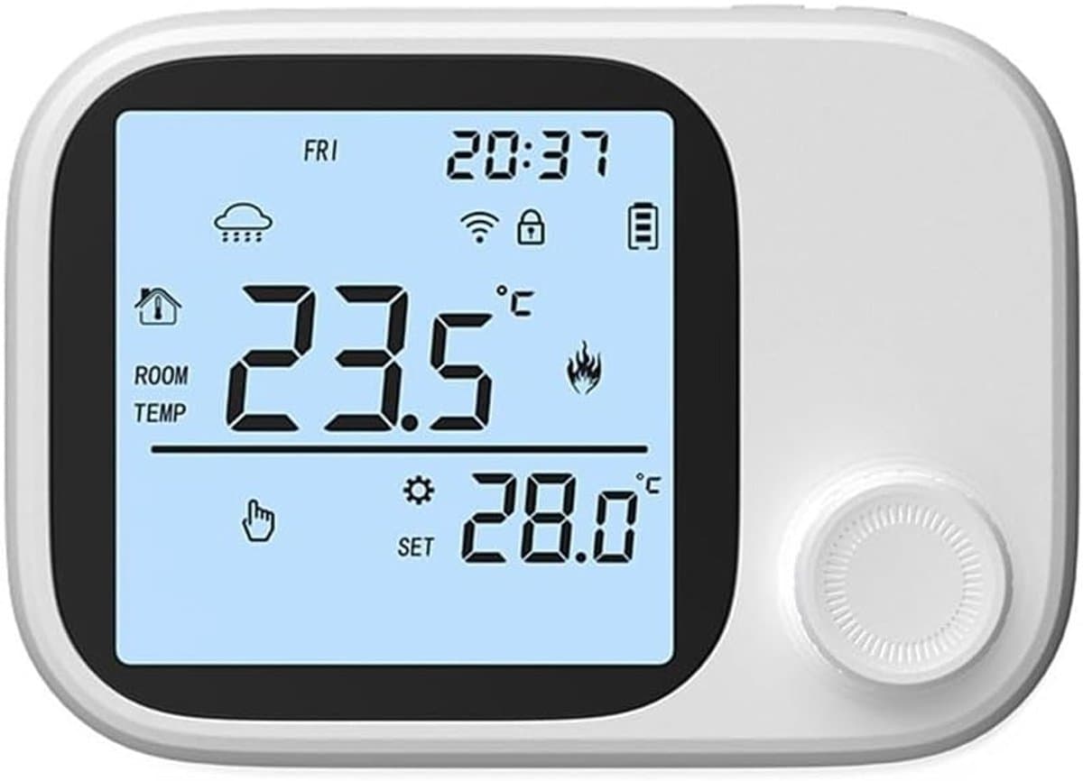 Slimme Thermostaat - Wandmontage Bediening - Energie Besparen - App Bediening - 8.6 x 11.8 cm - Wit — afbeelding 1