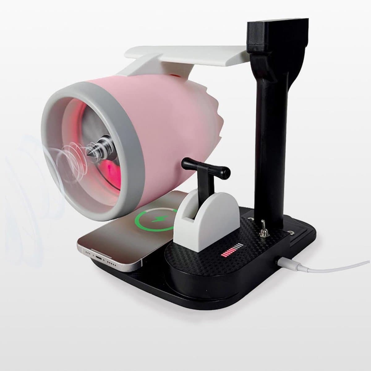Turbine Bureauventilator - Jet Fan - Frisse Lucht Creëren - Met Spray Functie - 4000 RPM - Rood — afbeelding 1