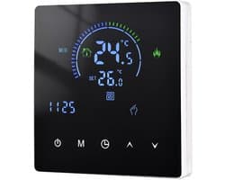 Intelligente Thermostaat - Wifi Regelaar - Waterverwarming Instellen - App Bediening Mogelijk - 240 Volt - Zwart