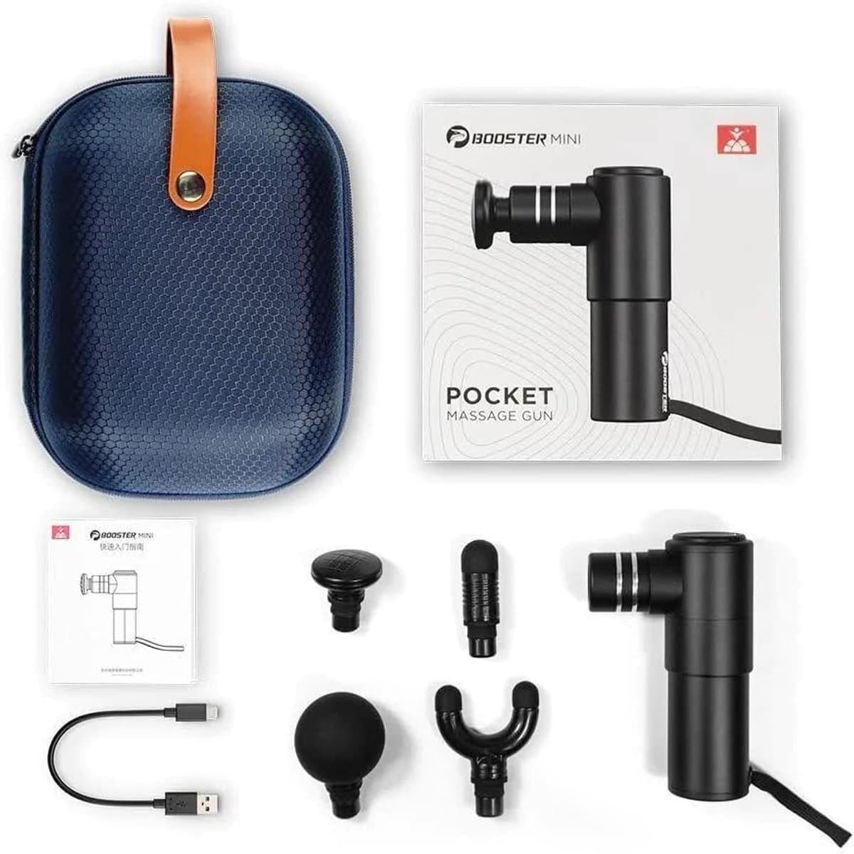 SnelShoppen - Booster Mini Pocket USB-C Massage Gun - Lichtgewicht 500g, Aerometalen Body, 4 Snelheden, 70W Motor, 2500mAh Accu, Ideaal voor Sport en — afbeelding 1