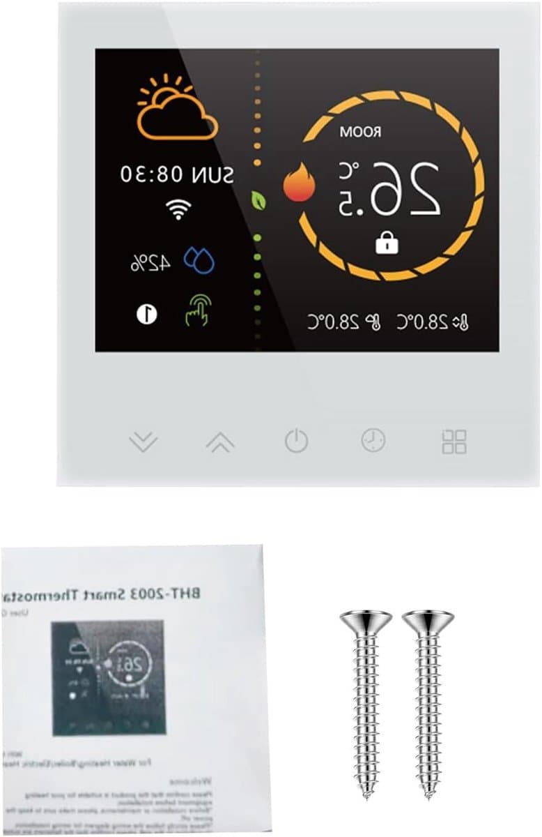 Slimme Thermostaat - Digitale Temperatuurregelaar - Verwarming Regelen - WiFi Afstandsbediening - 5-35°C - Wit — afbeelding 1