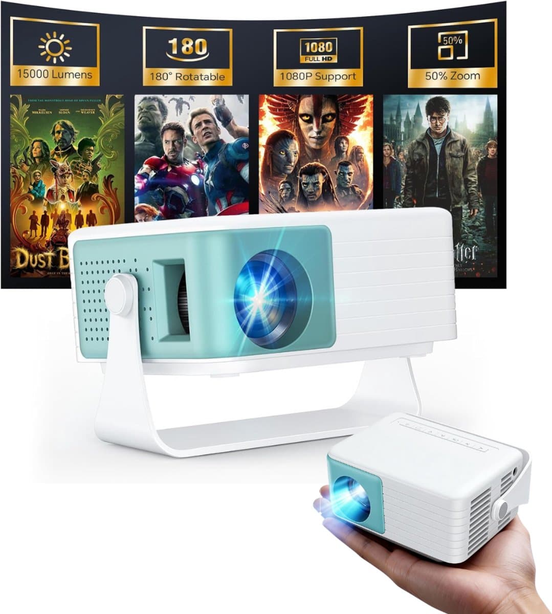 CLGP® Mini beamers - Projector - Mini beamer - Wit — afbeelding 1