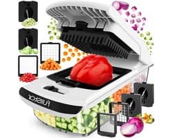 Groente Chopper - Snijmachine Keuken - Maaltijd Voorbereiden - Roestbestendige Messen - 1.2 Liter Capaciteit - Wit