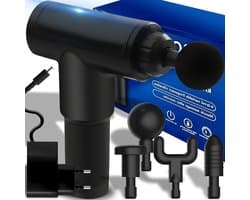 Massagepistool - Spierontspanner - Spierherstel - 6 snelheden - 16 mm diep - Zwart