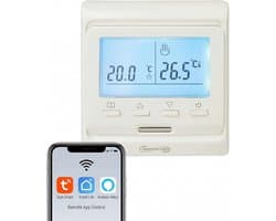 Slimme Thermostaat - Vloerverwarming Bediening - Energie Besparen - App Bediening - 16A - Wit