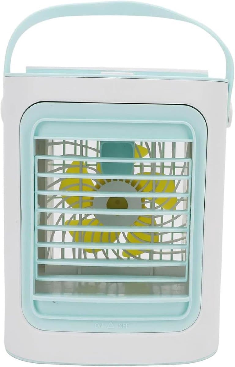 Draagbare Airco Fan - Verdampingskoeler Mini - Persoonlijk Comfort - Stille Werking - 7 Kleuren Licht - Wit — afbeelding 1