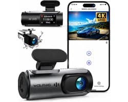 Dashcam voor auto - Zwart - 4K Ultra HD - Met Achtercamera en Nachtzicht - Voor Veilig Rijden
