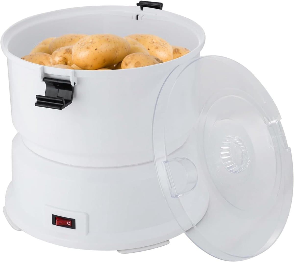 Aardappelschilmachine - Automatische schiller - Snel groenten schillen - 85W koperen motor - 0.8 kg capaciteit - Wit — afbeelding 1
