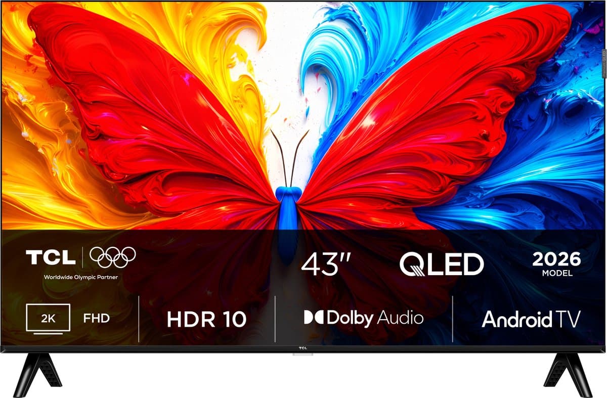 TCL 43S5L 43 | Full HD QLED Smart TV | Android TV | HDR10 | Zwart — afbeelding 1
