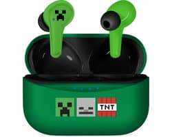 Minecraft - draadloze oordopjes - met oplaadcase - touch control - extra eartips - TWS earpods bluetooth