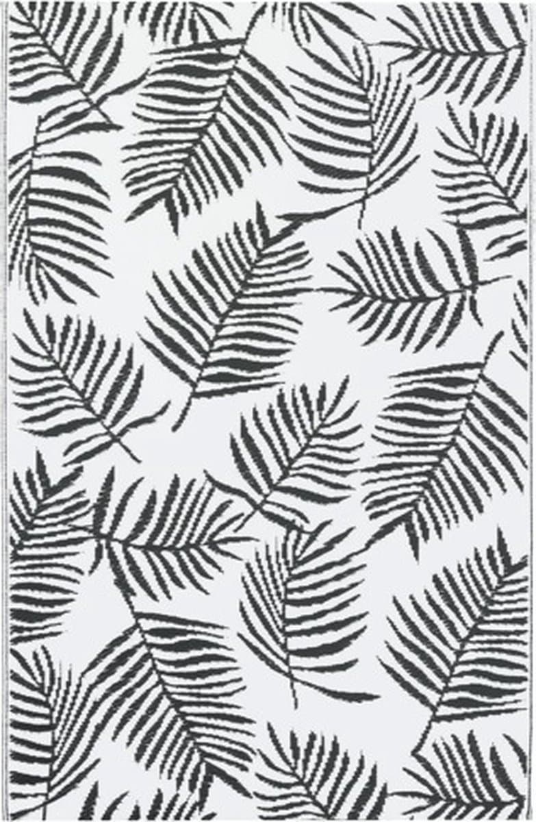 vidaXL - Buitenkleed - ARAKIL - 160x230 - cm - PP - wit - en - zwart — afbeelding 1