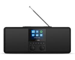 PHILIPS TAR8805 Internetradio, DAB+ Radio met Spotify Connect (Bluetooth, Sleeptimer, Dubbel Alarm, Qi-Oplaadpad voor Draadloos Opladen, USB) - Zwart