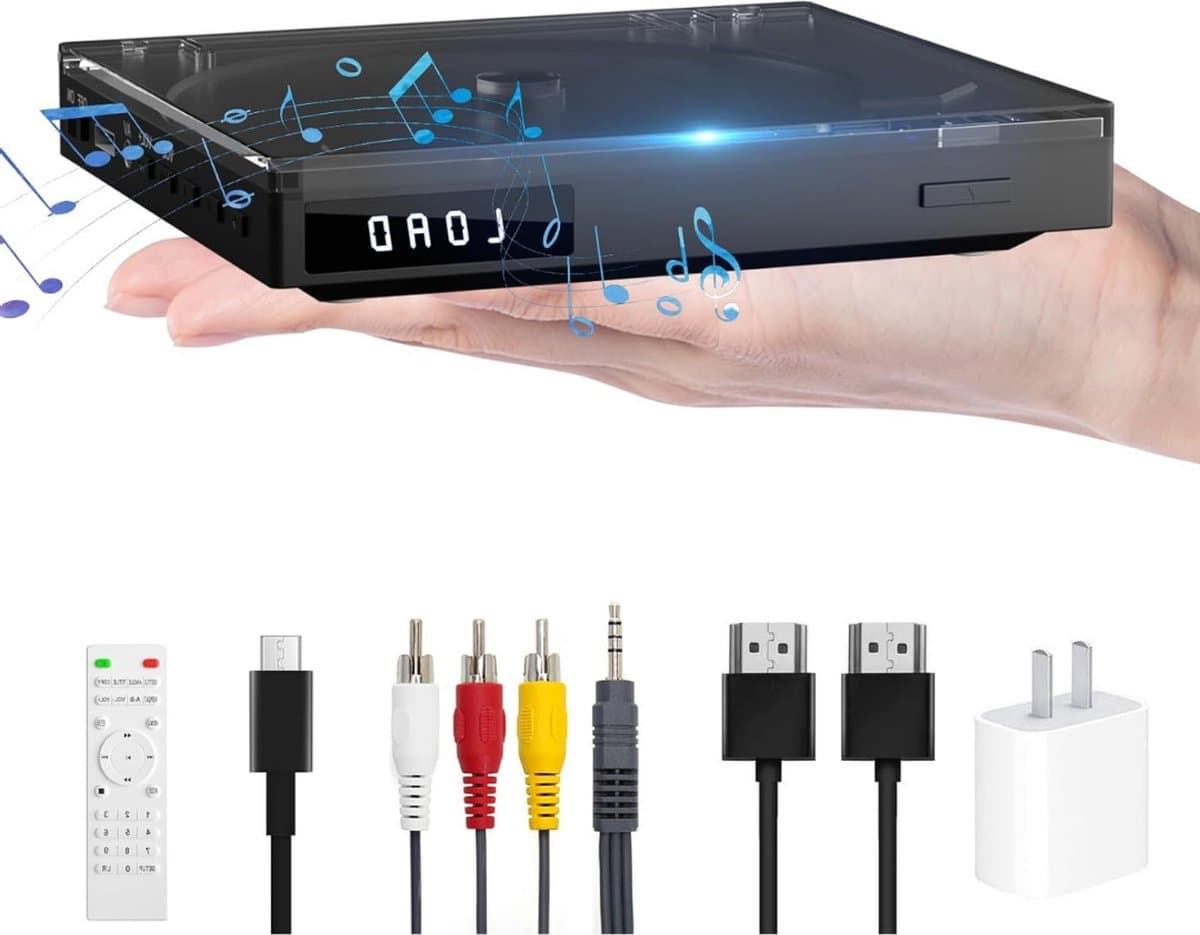 DVD Speler met HDMI - Externe DVD Speler - Blu Ray Spelers – Portable - Zwart — afbeelding 1