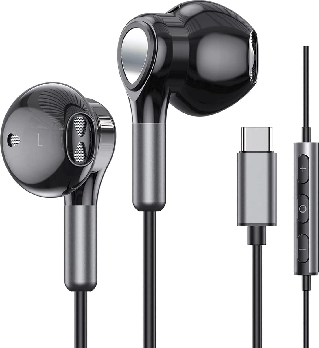USB-C Oordopjes met Microfoon en Afstandsbediening - DAC Chip - Premium Hi Fi Geluidskwaltieit - Ruisvrij - Geschikt voor alle S24, S23, S22, S21 — afbeelding 1