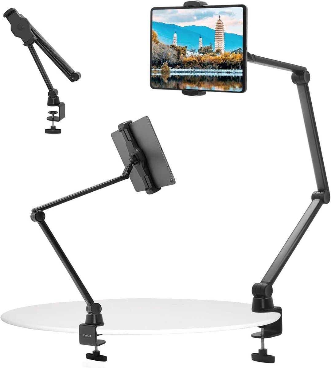 Verstelbare Universele Tablet Standaard - Ultra Lange Metalen Arm voor iPad en Tablets 4,7-12,9 inch — afbeelding 1