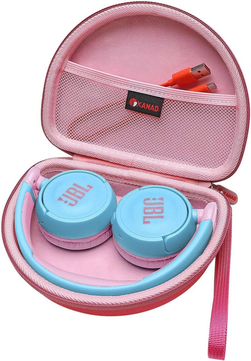 Hoofdtelefoontas voor Bluetooth on-ear koptelefoon voor kinderen - Draadloos, opvouwbaar, Rood en Blauw — afbeelding 1