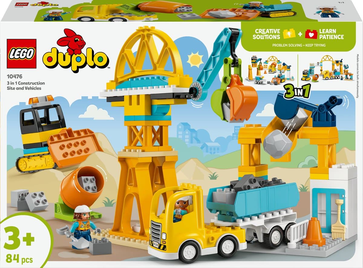 LEGO DUPLO - 3-in-1 bouwplaats en voertuigen Constructiespeelgoed — afbeelding 1