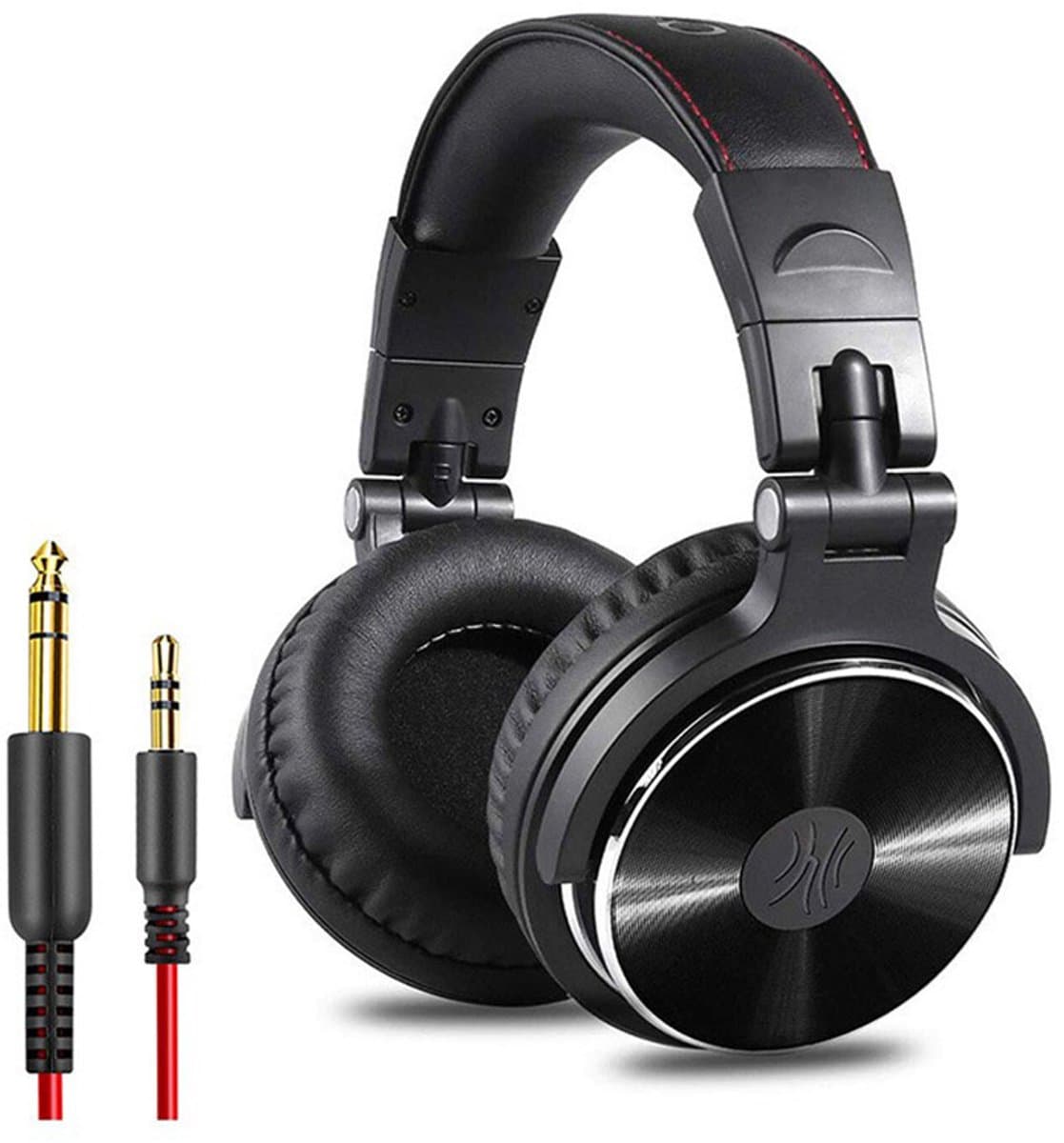 TOVBMUP Bedrade DJ-koptelefoon - Hoge-resolutie audio - Met microfoon - Superbas - Opvouwbaar - Met deelpoort - Dubbele kabelverbinding - Geschikt voor computers, studio's, piano's en gitaren — afbeelding 1