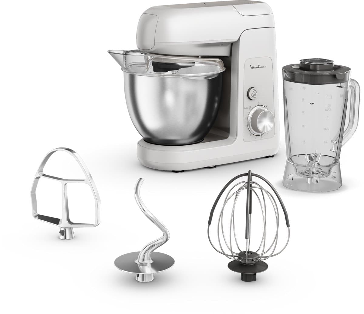 Moulinex Bake Partner QA521B25 – Keukenrobot – Blender inclusief – Grote kom 4,6 L – 8 snelheden + Pulsfunctie – 1100 W krachtige motor – Multifunctionele keukenmixer — afbeelding 1