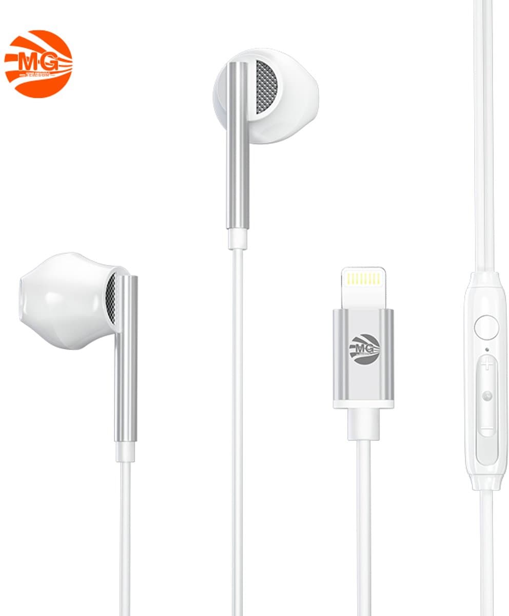 MG - Oortjes - Earphones - lightning aansluiting - Hoge Geluid Kwaliteit - Wit HF170 — afbeelding 1