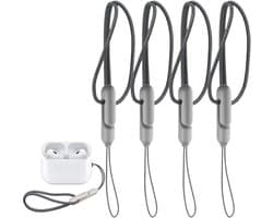 Cosensi - Telefoonkoorden 4 stuks Grijs | Verstelbaar Universeel Koord | Compatibel met iPhone, Airpods | Praktisch accessoire met 24 cm lengte