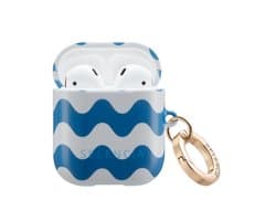Selencia Case - Hoesje geschikt voor AirPods 1 / 2 - Wave Vibes Classic Blue