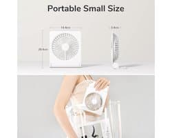 Draagbare USB Bureauventilator - Oplaadbaar, Opvouwbaar, Sterke Wind, Ultrastil, Voor Thuis en Kantoor