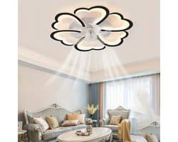 Moderne Kroonluchter Plafondventilator – Smart Dimbare LED Lamp met Afstandsbediening & App – Kristal Ontwerp – 105 cm – Chroom — afbeelding 1