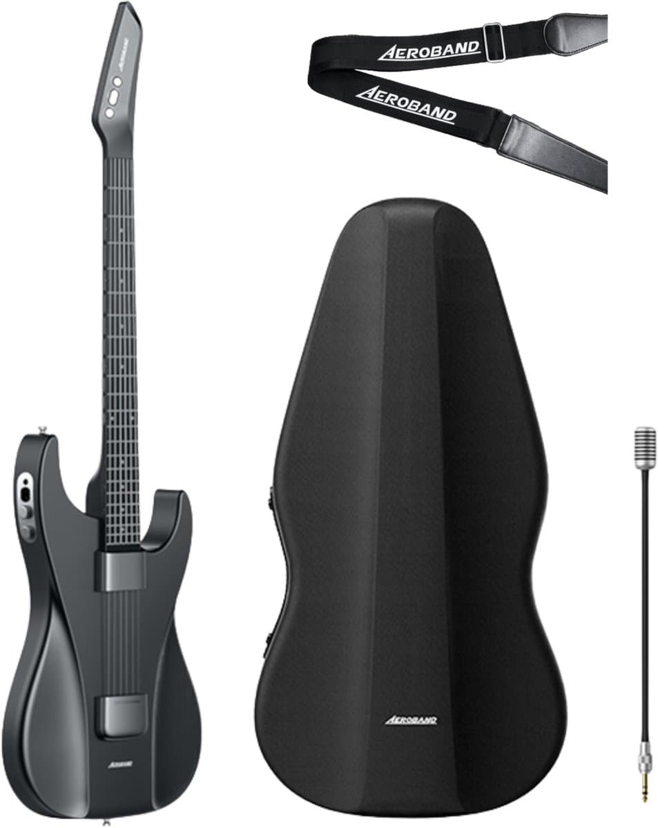 AeroBand Smart Gitaar – Ingebouwde Speaker - Bluetooth Elektronische Gitaar met Case, Strap & Mic – Muziekinstrument Set - AUX - MIDI — afbeelding 1
