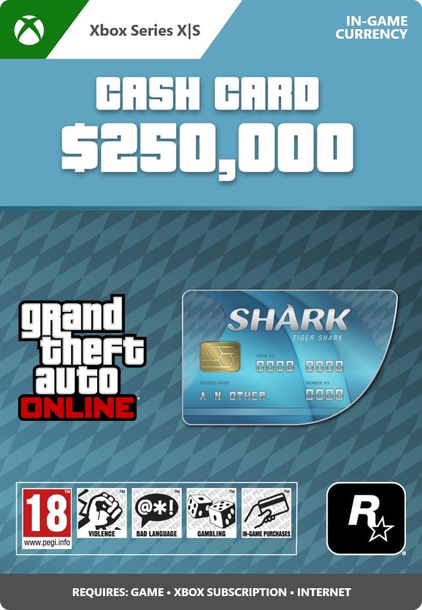 GTA Online: Tiger Shark Cash Card $ 250.000 - Xbox Series X|S Download — afbeelding 1
