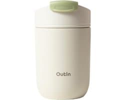 OutIn - Tumbler Thermosbeker RVS | Geïsoleerd | Lekvrij | Herbruikbaar | Voor Koffie En Thee | Wit