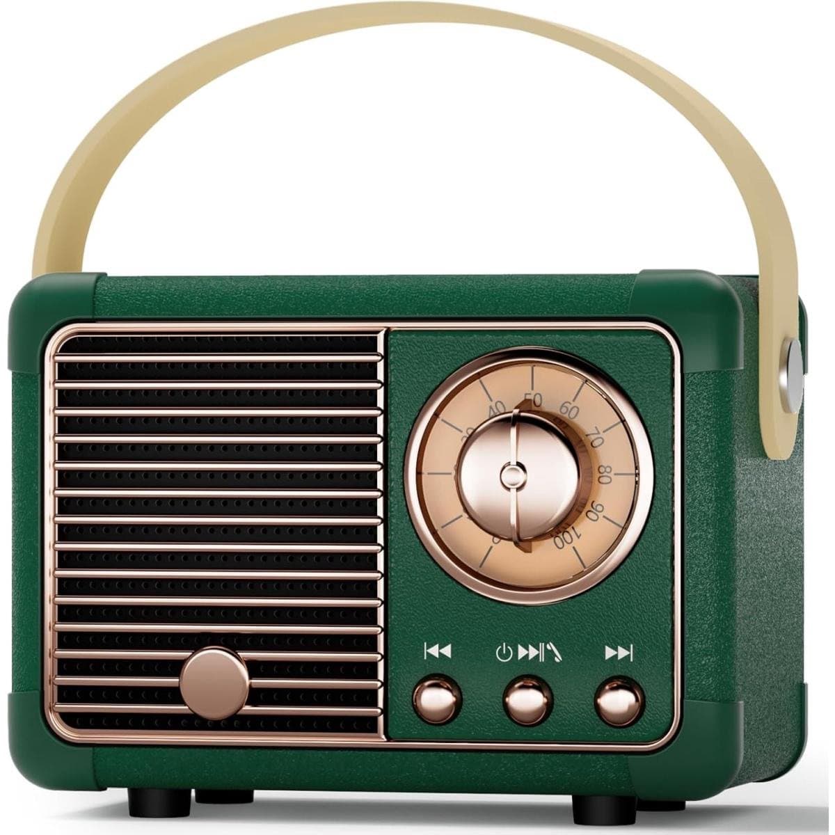 GELLDG Bluetooth-luidspreker - Mini - Draagbaar - Coole retro Bluetooth-luidspreker - Moderne muziekdoos - Geschikt voor kamerdecoratie, kantoordecoratie, woonkamerdecoratie, kinderfeestcadeau - Groen — afbeelding 1